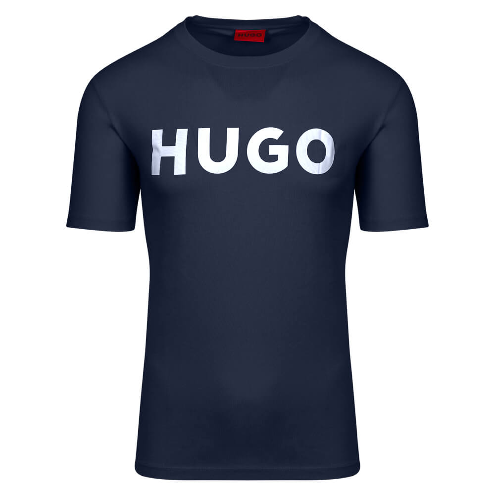 Hugo T-shirt Round Neck 100% Cotton 50467556 Μπλε