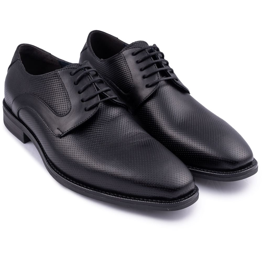 RAYMOND Μαύρα Derby 100% Leather - 722