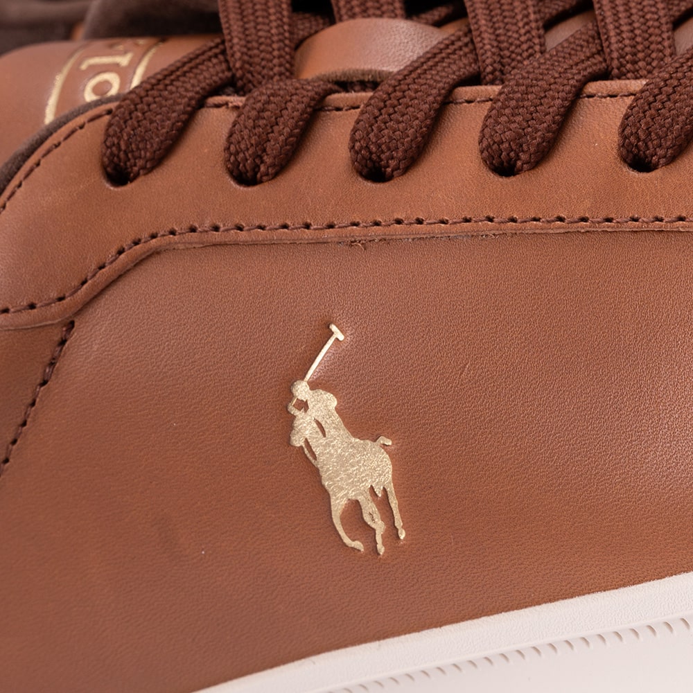 Polo Ralph Lauren Μπεζ Sneakers 100% Leather - 809892556001