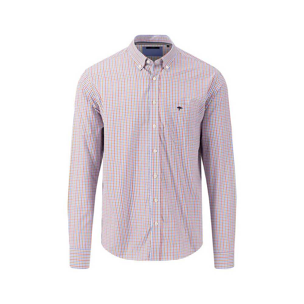 Fynch-Hatton Κόκκινο/Μπλε Καρό Πουκάμισο Button Down - 1413  5030