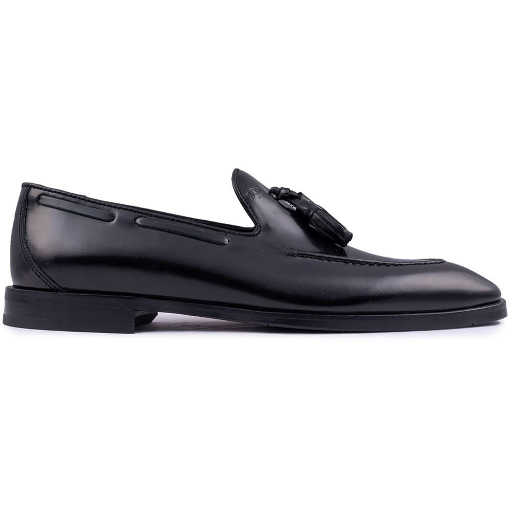 BOSS SHOES Μαύρα Tassel Loafers 100% Leather - V7166 FLO