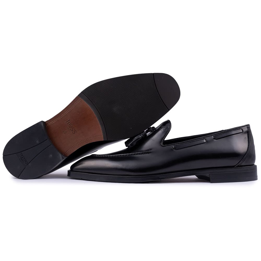 BOSS SHOES Μαύρα Tassel Loafers 100% Leather - V7166 FLO