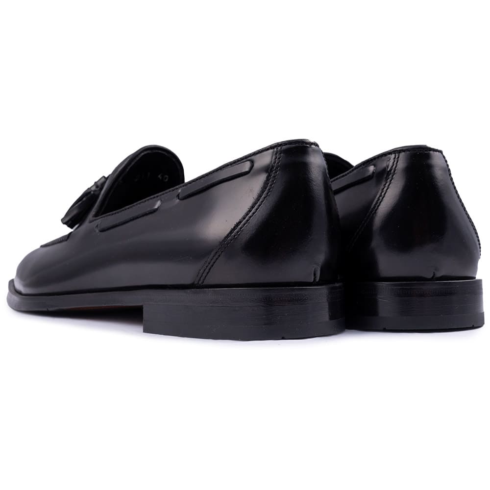 BOSS SHOES Μαύρα Tassel Loafers 100% Leather - V7166 FLO