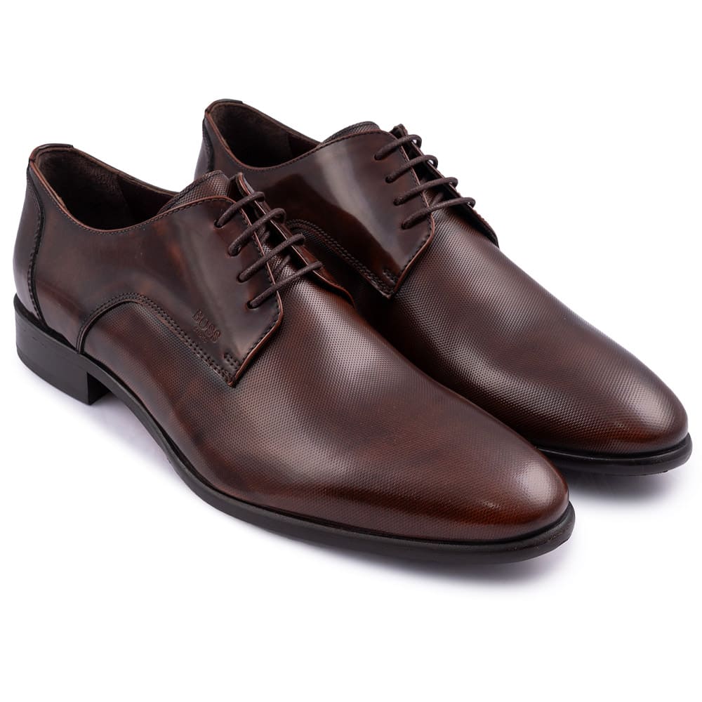 Boss Shoes Καφέ Derby 100% Leather - Z7513 POINT